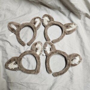 Great Wolf Lodge Ear Gray Fuzzys Youth Kids Headbands Lot of 4